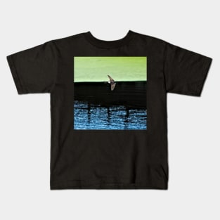 Swallow Flying Across Lake Bird Wildlife Spring Kids T-Shirt